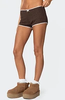 Edikted Juliana Polka Dot Ribbed Shorts