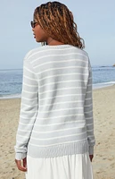 John Galt Light Blue Striped Martha Sweater