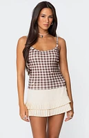 Edikted Flower Field Gingham Tank Top