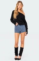 Edikted Off Shoulder Oversized Sweater