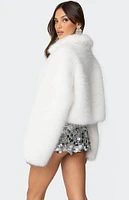 Edikted Nathalie Cropped Faux Fur Jacket