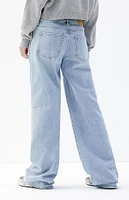 PacSun Casey Light Indigo Seam Low Rise Baggy Jeans