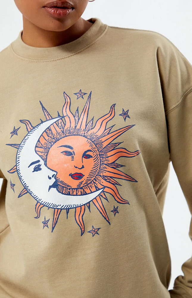 Daisy Street Sun & Moon Crew Neck Sweatshirt