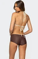 Edikted Pinstripe Boyshort Bikini Bottom