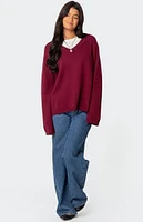 Edikted Martha Oversized V Neck Sweater