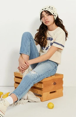 PacSun Kids Medium Indigo Ripped '90s Straight Leg Jeans