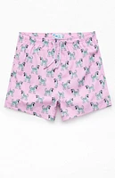 Bermies Pink Cheetah 3.5" Swim Trunks