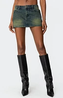 Edikted Riviere Washed Denim Mini Skirt