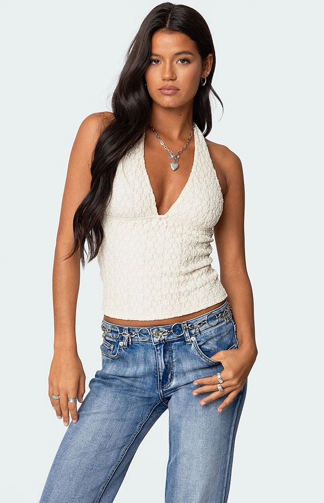 Edikted Willow Textured Halter Top