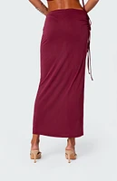 Edikted Frankie Drawstring Slit Maxi Skirt