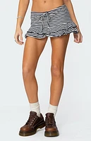 Edikted Avia Ruffle Striped Mini Skort