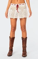 Edikted Jaslene Crochet Mini Skirt