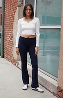 John Galt White Long Sleeve Henley Top
