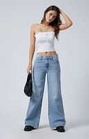 Pacsun Lena Low Rise Super Baggy Jeans Light Indigo