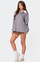 Edikted Stripey Oversized Collared Shirt