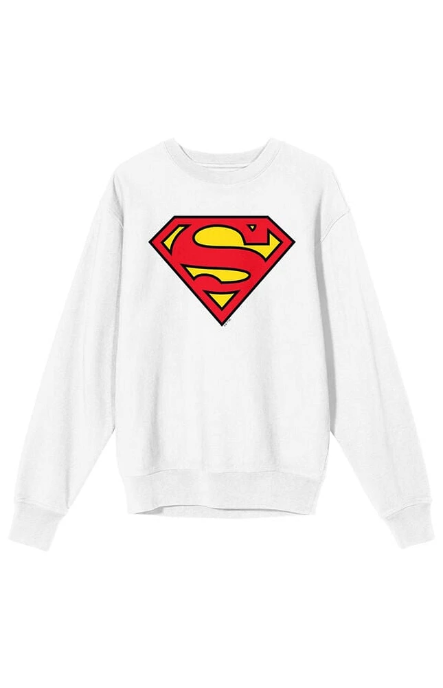 Superman Logo Long Sleeve Crew Neck Sweatshirt