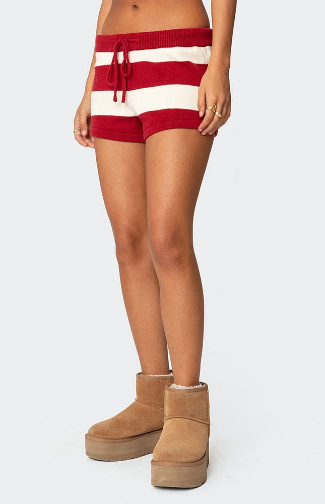 Edikted Riley Striped Knit Shorts