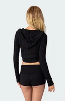 Edikted Cable Knit Zip Up Cardigan