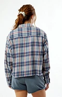 Outer Banks Treasure Distressed Cropped Flannel Shirt