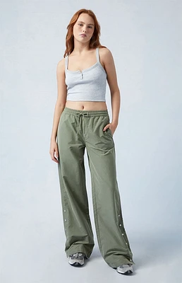 PacSun Olive Tearaway Low Rise Wide Leg Cargo Pants