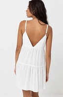 Rhythm White Classic Tiered Mini Dress