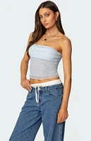 Edikted Rori Ruffle Knit Sheer Mesh Top