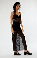 Mesh Tie Back Midi Dress