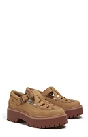 Timberland Women's Beige Nubuck Stone Street Buckle Mary Jane Shoes