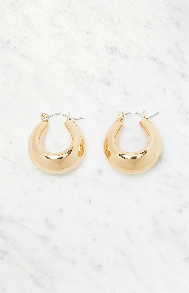 LA Hearts Chunky Oval Hoop Earrings