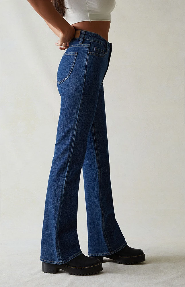 Eco Dark Blue Curve High Waisted Bootcut Jeans