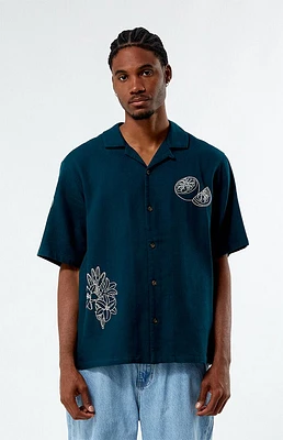 PacSun Stitch Applique Oversized Camp Shirt