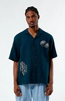 PacSun Stitch Applique Oversized Camp Shirt