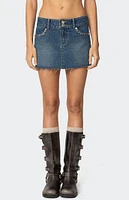 Edikted Tess Studded Denim Mini Skirt