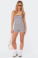 Edikted Avis Striped Ribbed Romper