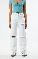 PacSun Eco White Ripped '90s Boyfriend Jeans