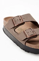 Birkenstock Women's Arizona Vegan Leather Platform Sandals Mocha