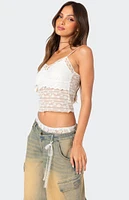 Edikted Layered Sheer Lace Tank Top