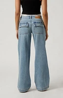 PacSun Casey Patch Pocket Low Rise Baggy Jeans Light Indigo