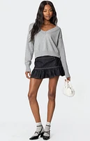 Edikted Eli Oversized V Neck Knit Top