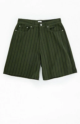 Obey Striped Baggy Denim Shorts