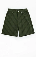 Obey Striped Baggy Denim Shorts