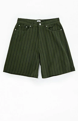 Obey Striped Baggy Denim Shorts
