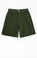 Obey Striped Baggy Denim Shorts