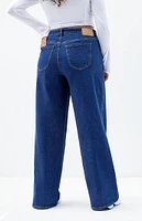 PacSun Stretch Dark Indigo Curve Low Rise Baggy Jeans