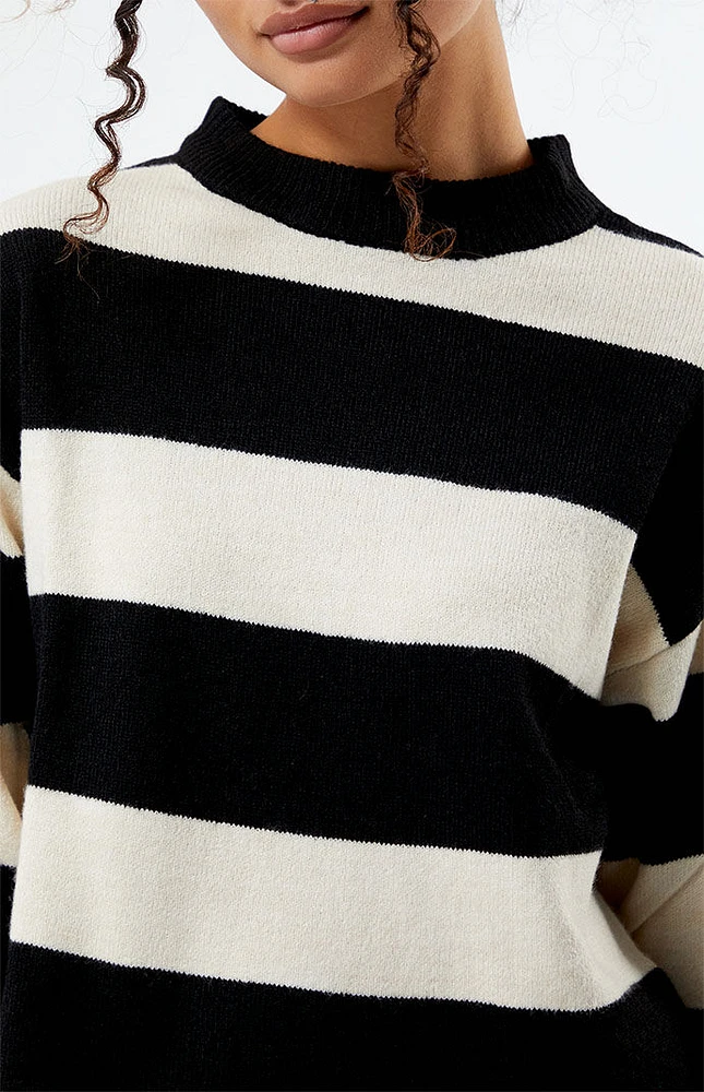 Daisy Street Striped Knit Boxy Sweater