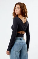 Roxy Good Keepsake Long Sleeve Cropped Top