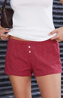 John Galt Keira Red Plaid Boxer Shorts