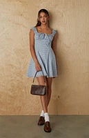 Your Favorite Plaid Tie Front Mini Dress