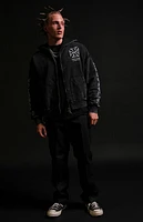 No Tomorrow x Civil Active Iron Skull Full Zip Cropped Hoodie