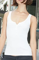 John Galt White Dalis Cropped Tank Top